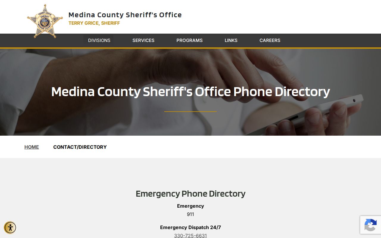 Medina County Jail release records contact directory